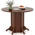 Dreamade 42” Round Dining Table, Modern Kitchen Table with Pedestal Base, Solid Wood Frame