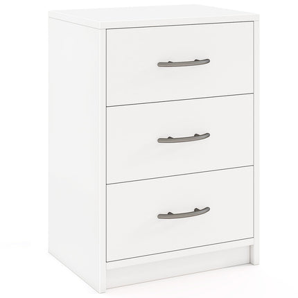 Dreamade Nightstand with 3 Drawers, Modern Night Stand with Storage Drawers, White
