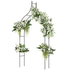 Dreamade Metal Garden Arbor Wedding Arch, 9.5 FT Wedding Arbor for Ceremony, Pergola Arbor for Climbing Plant Roses Vines