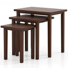 Dreamade Nesting Tables Set of 3, Farmhouse Stacking Side Tables with Rubber Legs