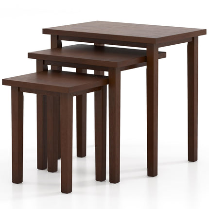 Dreamade Nesting Tables Set of 3, Farmhouse Stacking Side Tables with Rubber Legs
