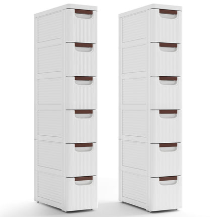 Dreamade Storage Cart, Narrow Plastic Dresser, Rolling Organizer Cart for Office Classroom Bedroom