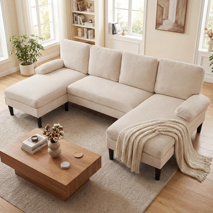 Dreamade Sectional Couch for Living Room U-Shaped Sofa