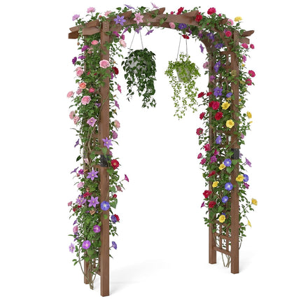 Dreamade 7.5FT Wood Garden Arbor Trellis for Climbing Plants