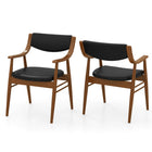 Dreamade Wooden Dining Chairs Set of 2/4, PU Leather Upholstered Kitchen Chairs w/Padded Seat & Back