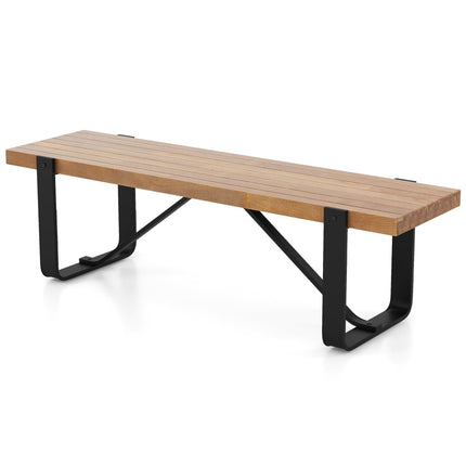 Dreamade Dining Bench, 60 Inch Entryway Shoe Rack Bench, Long Kitchen Bench with Metal Frame