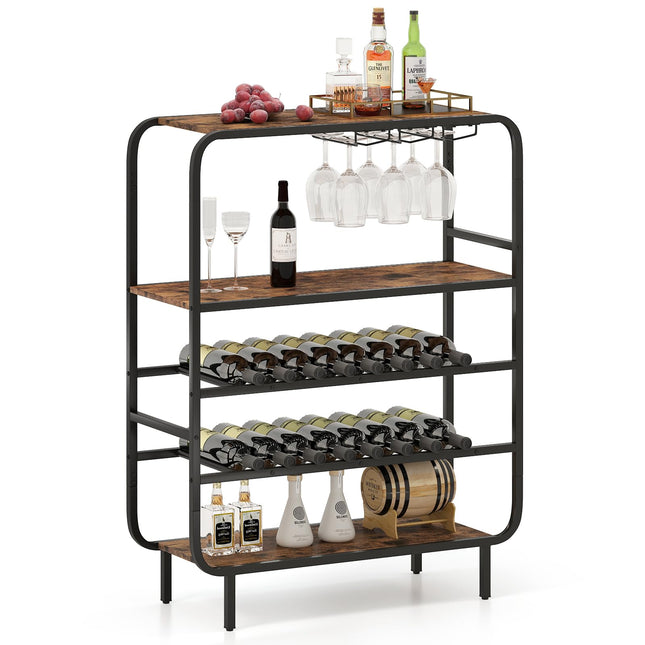 Dreamade Industrial Wine Rack Freestanding Floor