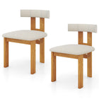 Dreamade Modern Upholstered Accent Side Chairs with Curved Backrest