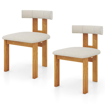 Dreamade Modern Upholstered Accent Side Chairs with Curved Backrest