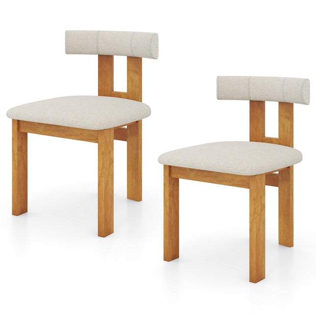 Dreamade Modern Upholstered Accent Side Chairs with Curved Backrest