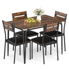 Dreamade 5-Piece Dining Table Set Industrial Rectangular Kitchen Table and 4 Armless Chairs