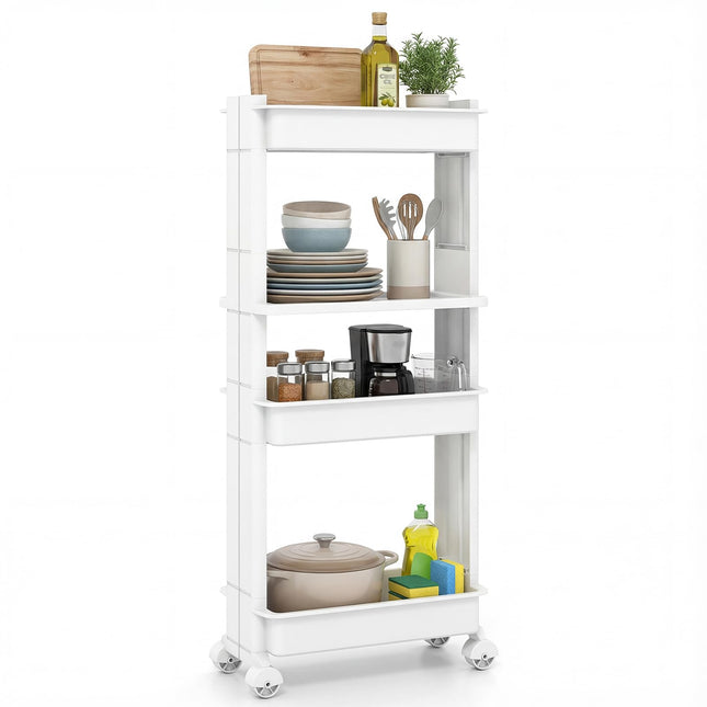 Dreamade 4-Tier Slim Rolling Storage Cart for Kitchen