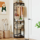 Dreamade Freestanding Coat Rack with 4 Storage Shelves and 6 Hooks