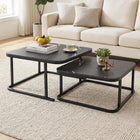 Dreamade Nesting Coffee Table Set of 2 with Metal Frame