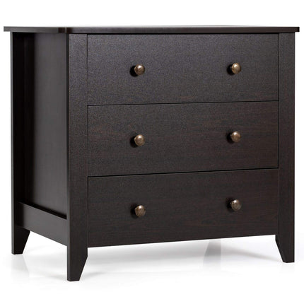 Dreamade Modern Simple Dresser 3-Drawers Chest with Solid Curved Legs
