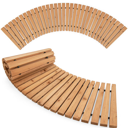 Dreamade Garden Pathway Roll Up - 7ft Curved Wood Walkway 17 inch Width