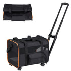 Dreamade Rolling Pet Carrier with Wheels | Foldable Cat Carrier with Telescopic Handle