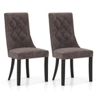 Dreamade Tufted Dining Chairs, Upholstered Kitchen Chairs w/High Backrest, Rubber Wood Legs