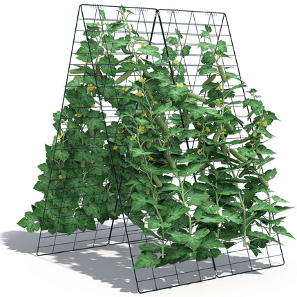 Dreamade 4 Panels Cucumber Trellis A-Frame Garden Trellis for Plant Climbing