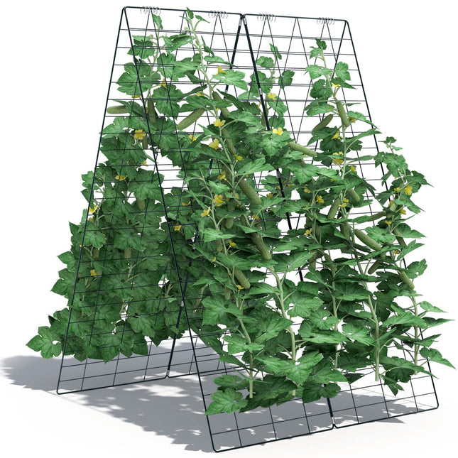 Dreamade 4 Panels Cucumber Trellis A-Frame Garden Trellis for Plant Climbing