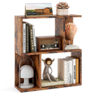 Dreamade 3-Tier S-Shaped Bookshelf, Modern Geometric Bookcase, Freestanding Display Shelf for Small Space