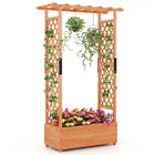 Dreamade Raised Garden Bed with 2-Sided Trellis & Hanging Roof