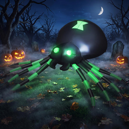 DREAMADE 6 FT Lighted Inflatable Spider Halloween Yard Decoration