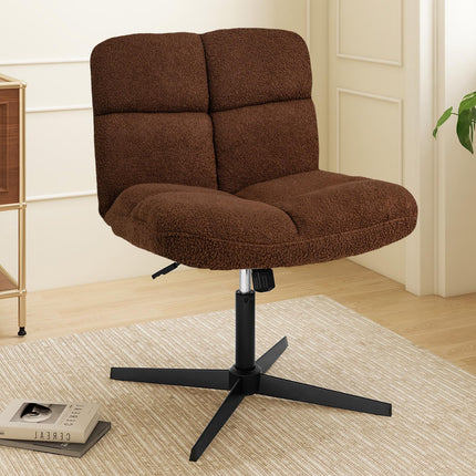 Dreamade Criss Cross Chair No Wheels, Armless Cross Legged Office Desk Chair
