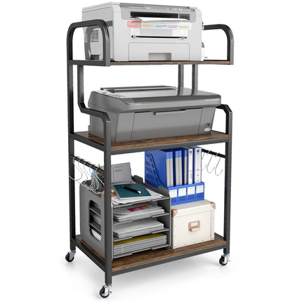 Dreamade 3-Tier Rolling Printer Stand with Storage Shelves