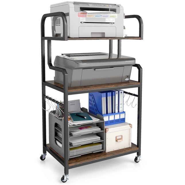 Dreamade 3-Tier Rolling Printer Stand with Storage Shelves