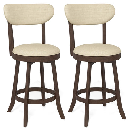 Dreamade 25.5" Counter Height Upholstered Linen Barstools