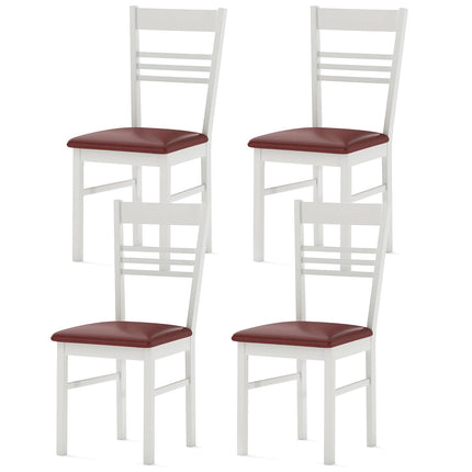 Dreamade Wooden Dining Chairs Set of 2/4 Armless Kitchen Chairs w/Slat Backrest