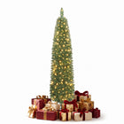 DREAMADE 5/6/7/8/9 FT Pre-Lit Pencil Christmas Tree, Slim Artificial Xmas Tree