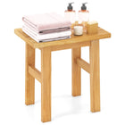 Dreamade Solid Teak Shower Bench Stool for Bathroom with Water-Resistant Finish 18''L x 12''W x 18''H