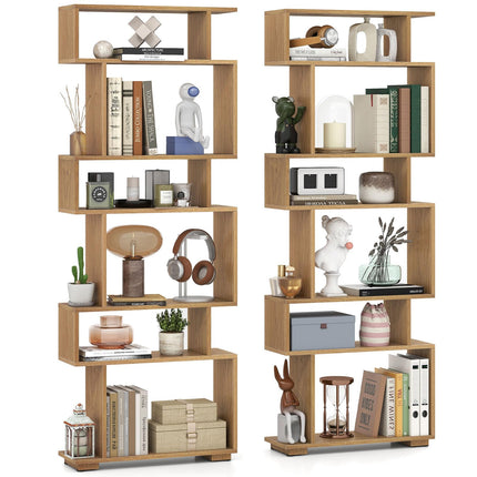 Dreamade S Shaped Bookcase with 2 Anti Tipping Kits