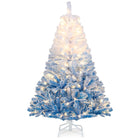 Dreamade Pre-Lit Snow Flocked Christmas Tree | Artificial Hinged Xmas Full Tree