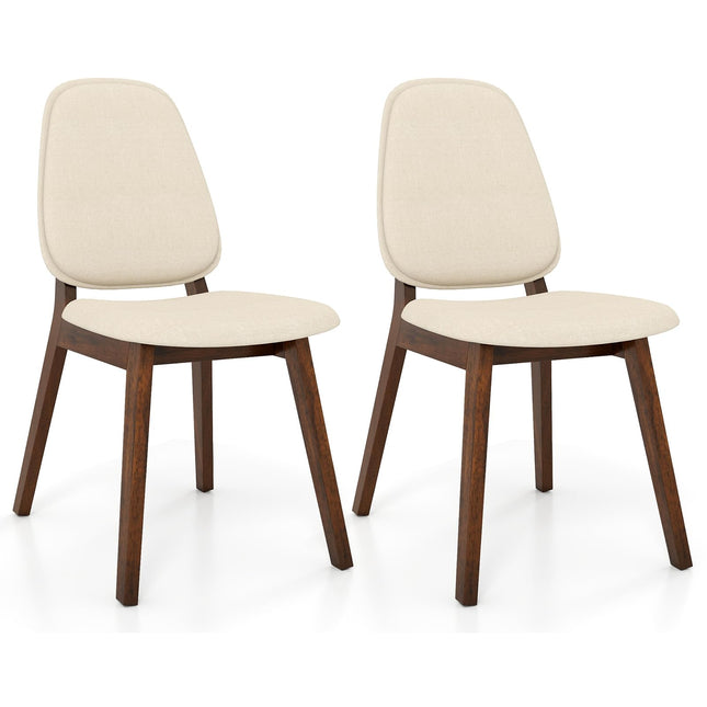 Dreamade Wooden Dining Chair Set of 2/4 Mid-Century Modern Upholstered Side Armless Chair