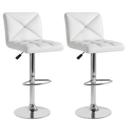 Dreamade Bar Stools Set of 2/4, Modern PU Leather Swivel Counter Height Bar Stools with Back
