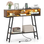 Dreamade Console Table with Charging Station & LED Lights