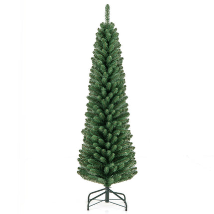 Dreamade 5ft / 6ft / 7ft / 8ft Artificial Skinny Xmas Tree with Quick Shape Technology