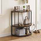 Dreamade Half Moon Console Table with Outlets