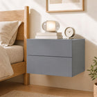 Dreamade Floating Nightstand | Wall-Mounted Bedside Table with 2 Drawers (1/2)