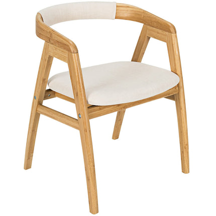 Dreamade Modern Mid Century Accent Chair, Made of Fabric, Bamboo