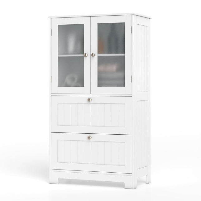 Dreamade Bathroom Tall Pantry Cabinet Storage Cabinet with 2 Large Drawers