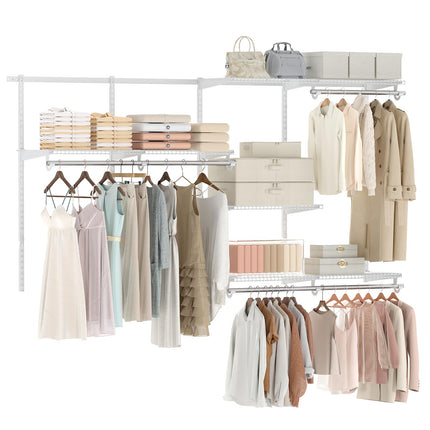 Dreamade Closet Organizer System 4-8 FT Wall-Mounted Closet Shelves and Rod