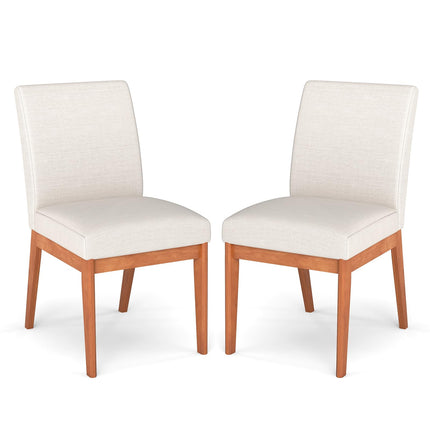 Dreamade Upholstered Dining Chairs Set of 2 or 4 Kitchen Armless Side Chair w/Rubber Wood Legs