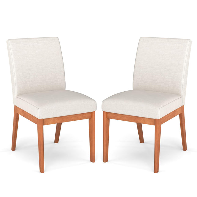 Dreamade Upholstered Dining Chairs Set of 2 or 4 Kitchen Armless Side Chair w/Rubber Wood Legs