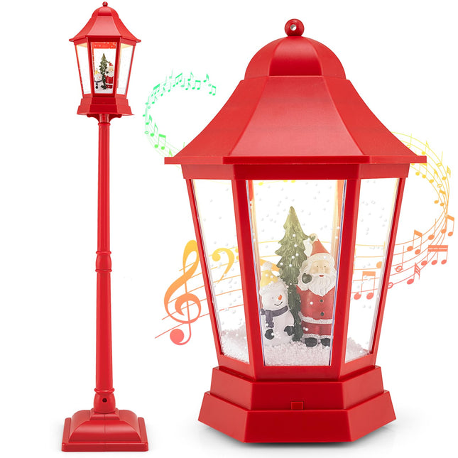 Dreamade 5.3 Ft Christmas Snowy Street Lamp | 2-in-1 Musical Lamp Post & Snow Globe Lantern