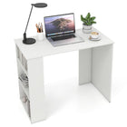 Dreamade 35.5 Inch Compact Home Office Desk with Storage Bookshelf