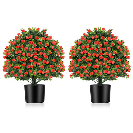 Dreamade 21.5’’ Artificial Rose Topiary Ball Tree for Indoor Outdoor